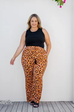 Proud Poppy Clothing Nora Tassel Tie Pants in Brown Fleck BrownFleck Best