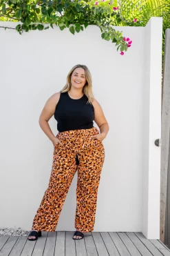 Proud Poppy Clothing Nora Tassel Tie Pants in Brown Fleck BrownFleck Best