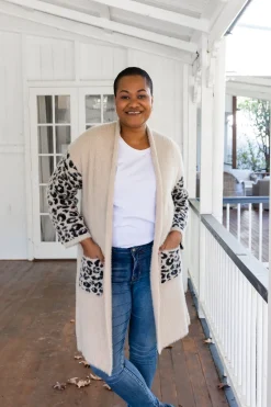 Proud Poppy Clothing Oakland Leopard Cardigan in Beige Outlet