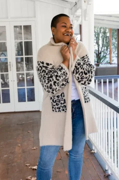 Proud Poppy Clothing Oakland Leopard Cardigan in Beige Outlet