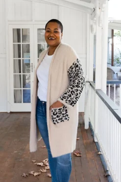 Proud Poppy Clothing Oakland Leopard Cardigan in Beige Outlet