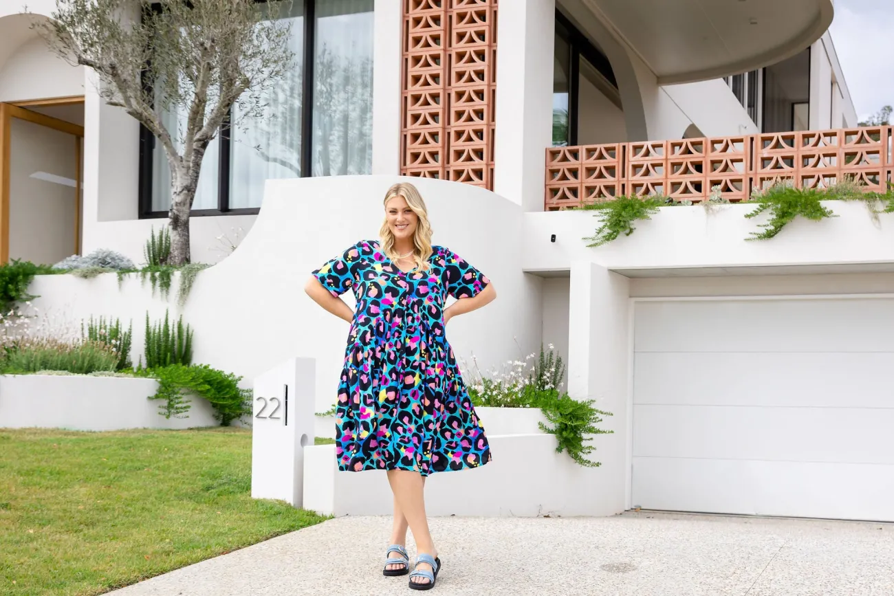 Proud Poppy Clothing Peak Dress in Kasey Leopard by Kasey Rainbow Sale