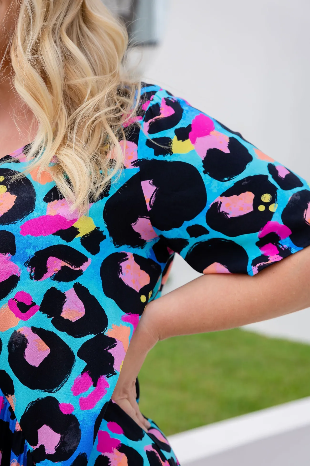 Proud Poppy Clothing Peak Dress in Kasey Leopard by Kasey Rainbow Sale