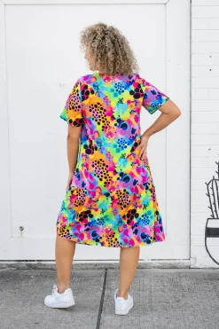 Proud Poppy Clothing Peak Dress in Messy Mind by Kasey Rainbow New