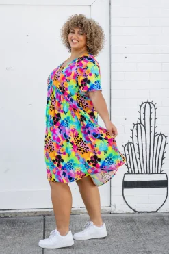 Proud Poppy Clothing Peak Dress in Messy Mind by Kasey Rainbow New