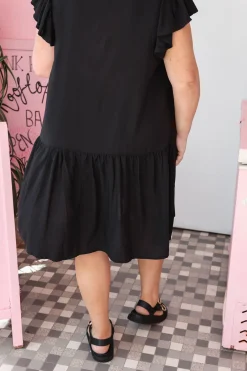 Proud Poppy Clothing Peak Frill Party Dress in Black Outlet