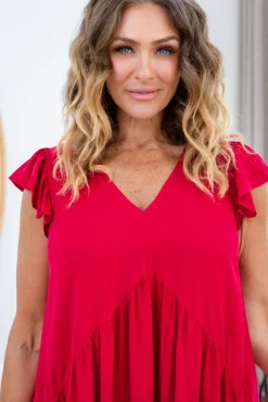 Proud Poppy Clothing Peak Frill Party Dress in Red Best