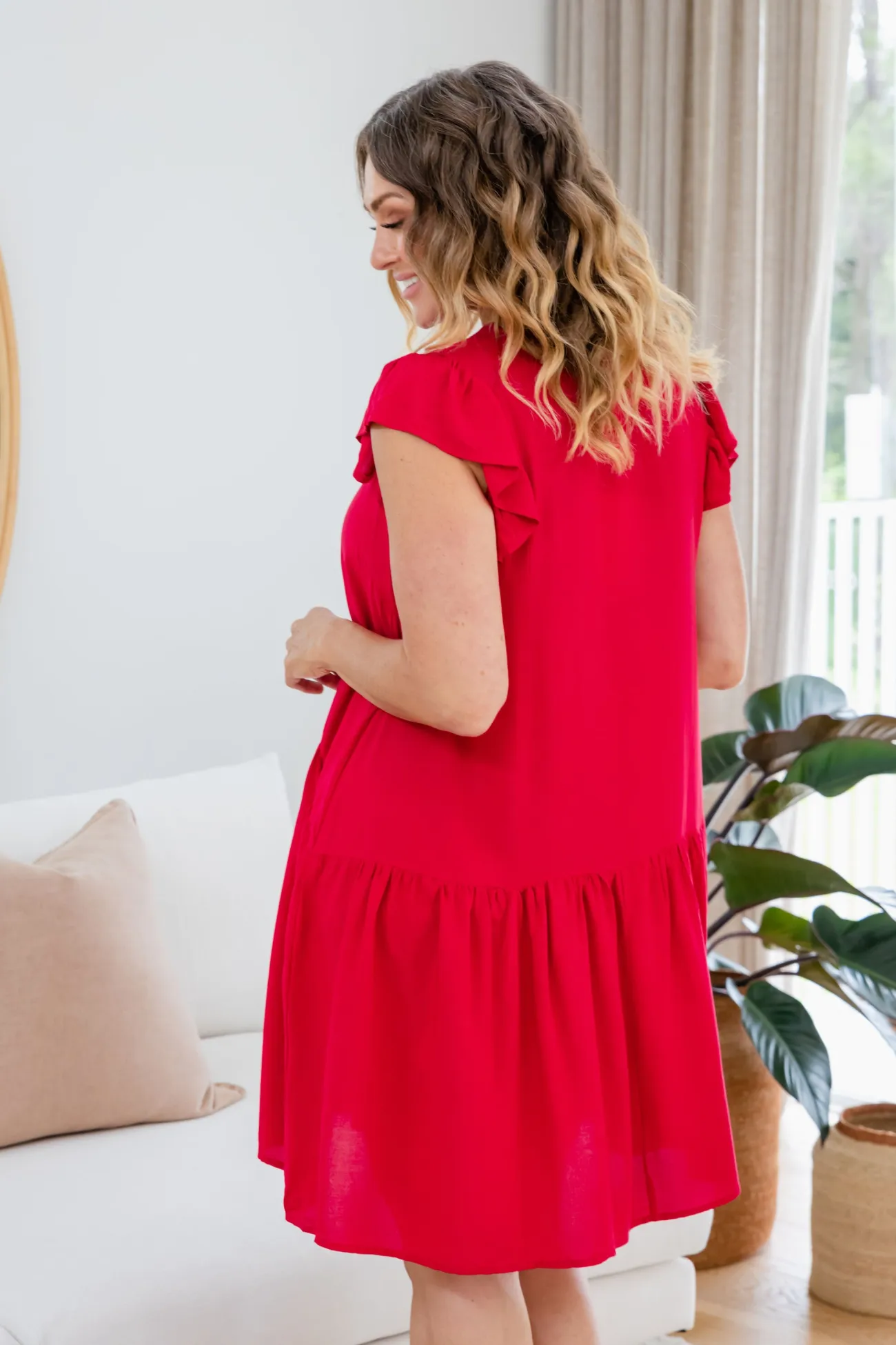 Proud Poppy Clothing Peak Frill Party Dress in Red Best