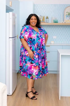 Proud Poppy Clothing Peak Midi Dress in Midnight Safari by Kasey Rainbow Discount