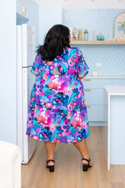 Proud Poppy Clothing Peak Midi Dress in Midnight Safari by Kasey Rainbow Discount