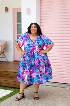 Proud Poppy Clothing Peak Midi Dress in Midnight Safari by Kasey Rainbow Discount