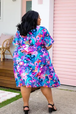 Proud Poppy Clothing Peak Midi Dress in Midnight Safari by Kasey Rainbow Discount