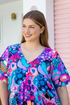 Proud Poppy Clothing Peak Midi Dress in Midnight Safari by Kasey Rainbow Discount
