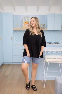 Proud Poppy Clothing Peak Top in Black Clearance