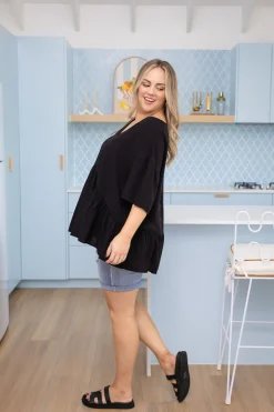 Proud Poppy Clothing Peak Top in Black Clearance