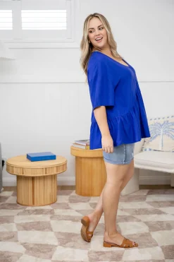 Proud Poppy Clothing Peak Top in Blue Discount