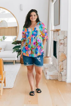 Proud Poppy Clothing Peak Top in Floral Fancy by Kasey Rainbow Clearance