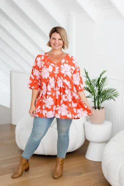 Proud Poppy Clothing Peak Top in Flores Clearance