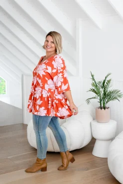 Proud Poppy Clothing Peak Top in Flores Clearance