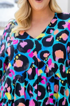 Proud Poppy Clothing Peak Top in Kasey Leopard by Kasey Rainbow Clearance