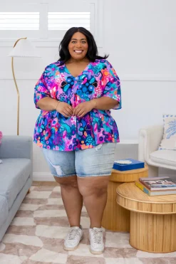 Proud Poppy Clothing Peak Top in Midnight Safari by Kasey Rainbow Hot