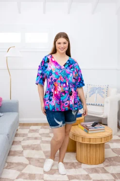 Proud Poppy Clothing Peak Top in Midnight Safari by Kasey Rainbow Hot