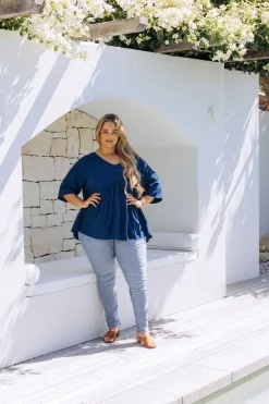 Proud Poppy Clothing Peak Top in Navy Fashion