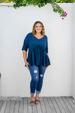 Proud Poppy Clothing Peak Top in Navy Fashion