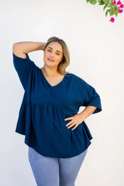 Proud Poppy Clothing Peak Top in Navy Fashion