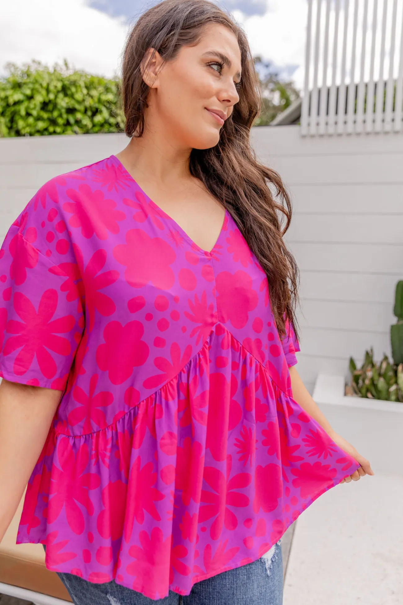 Proud Poppy Clothing Peak Top in Summer Floral by Kasey Rainbow Best