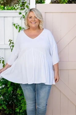 Proud Poppy Clothing Peak Top in White New