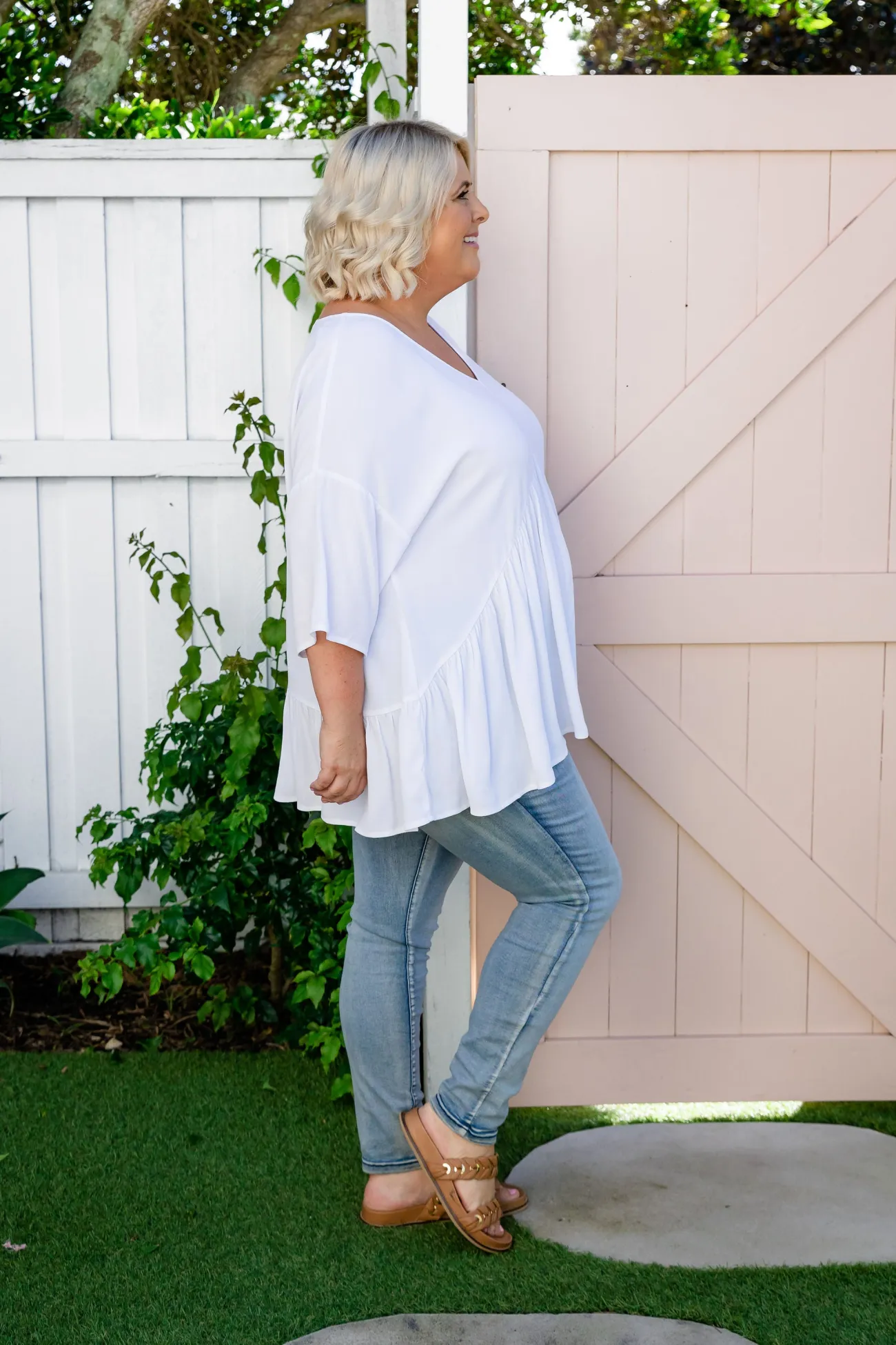 Proud Poppy Clothing Peak Top in White New
