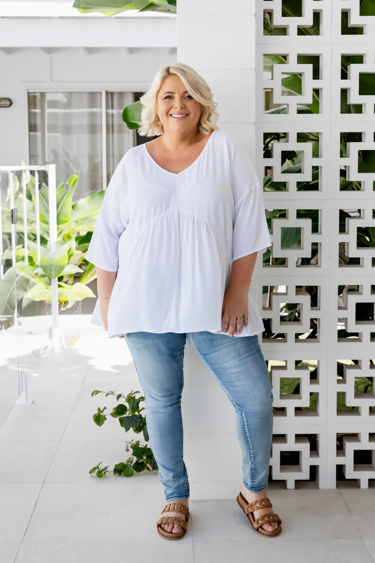 Proud Poppy Clothing Peak Top in White New