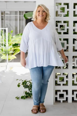 Proud Poppy Clothing Peak Top in White New