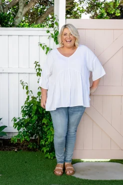 Proud Poppy Clothing Peak Top in White New