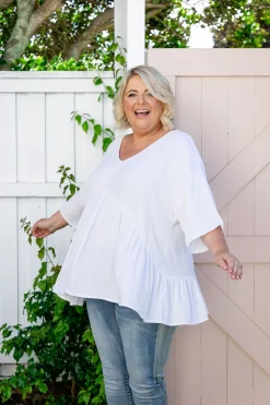 Proud Poppy Clothing Peak Top in White New