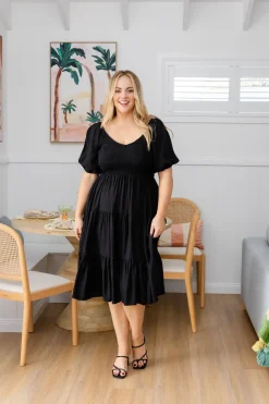 Proud Poppy Clothing Peri Midi Dress in Black Fashion