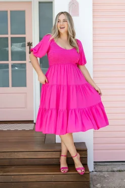 Proud Poppy Clothing Peri Midi Dress in Pink New