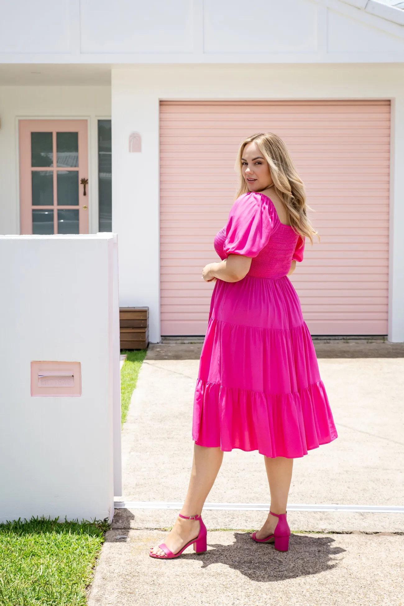 Proud Poppy Clothing Peri Midi Dress in Pink New