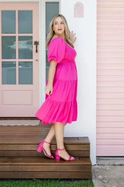 Proud Poppy Clothing Peri Midi Dress in Pink New
