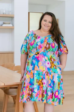Proud Poppy Clothing Peri Party Dress in Floral Fancy by Kasey Rainbow Outlet