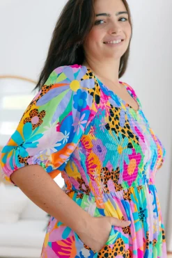 Proud Poppy Clothing Peri Party Dress in Floral Fancy by Kasey Rainbow Outlet