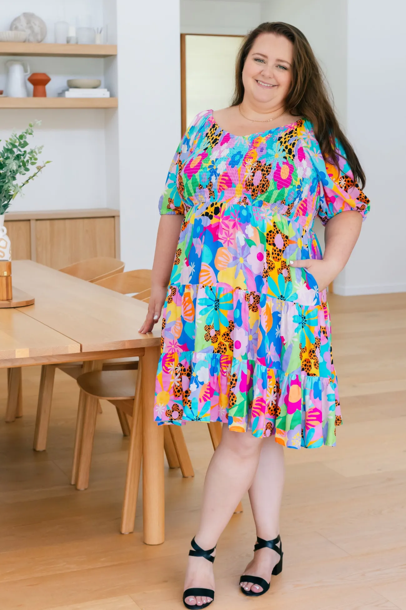 Proud Poppy Clothing Peri Party Dress in Floral Fancy by Kasey Rainbow Outlet