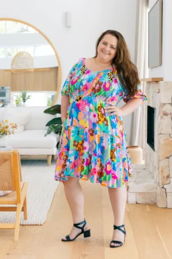 Proud Poppy Clothing Peri Party Dress in Floral Fancy by Kasey Rainbow Outlet