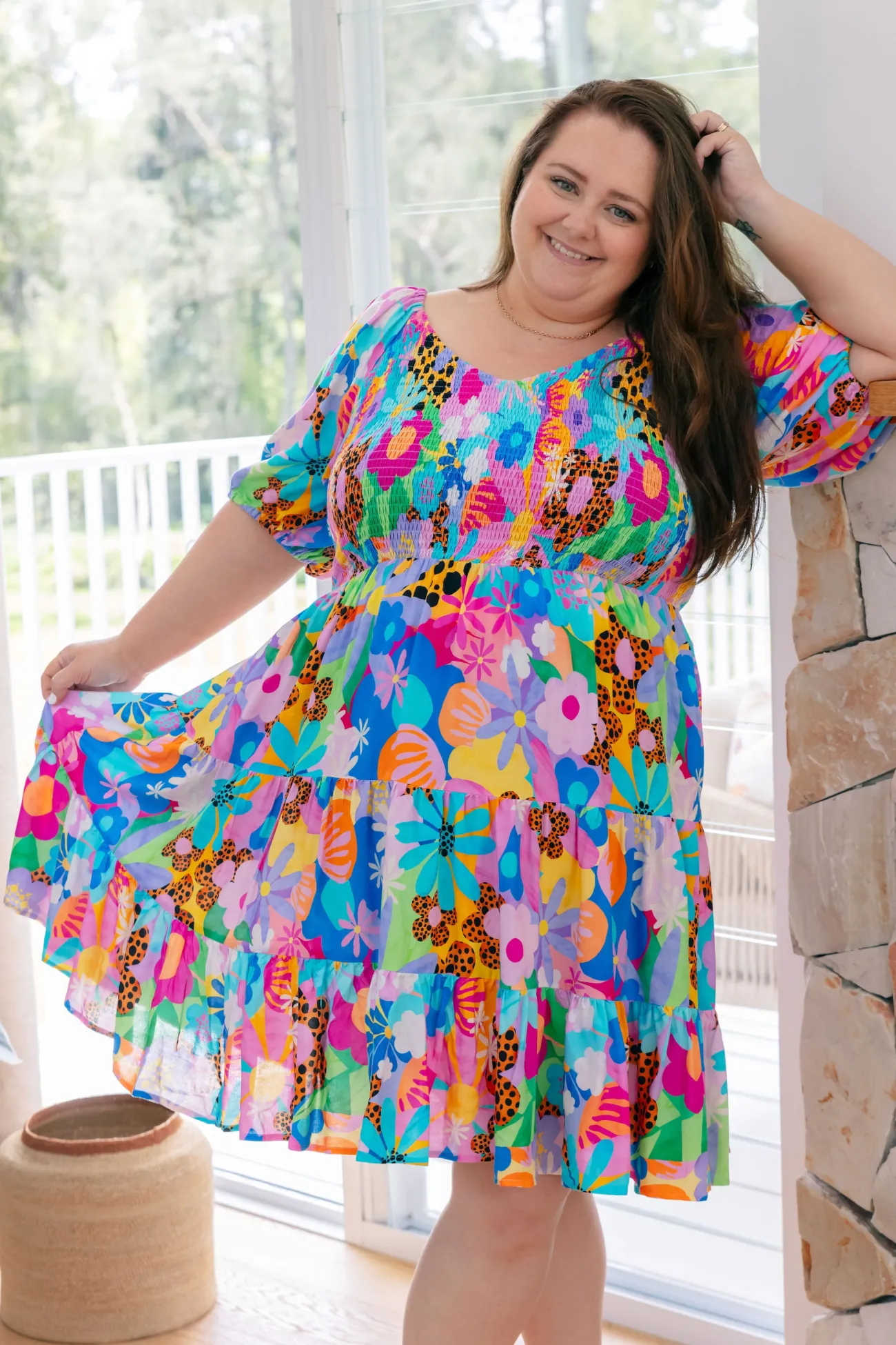 Proud Poppy Clothing Peri Party Dress in Floral Fancy by Kasey Rainbow Outlet