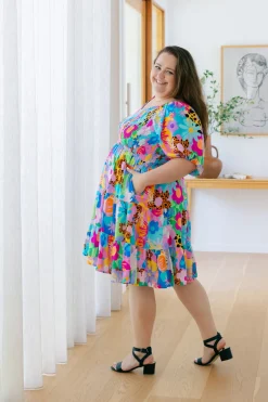 Proud Poppy Clothing Peri Party Dress in Floral Fancy by Kasey Rainbow Outlet