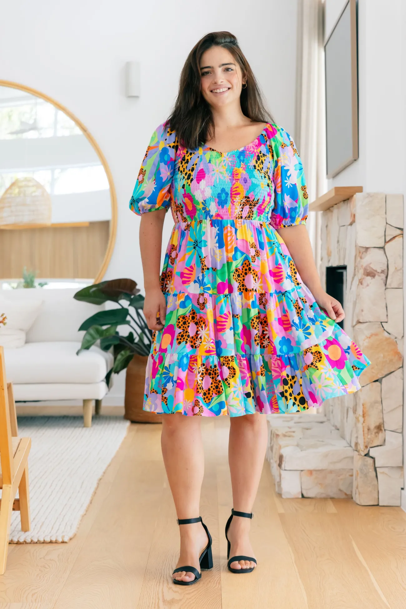 Proud Poppy Clothing Peri Party Dress in Floral Fancy by Kasey Rainbow Outlet