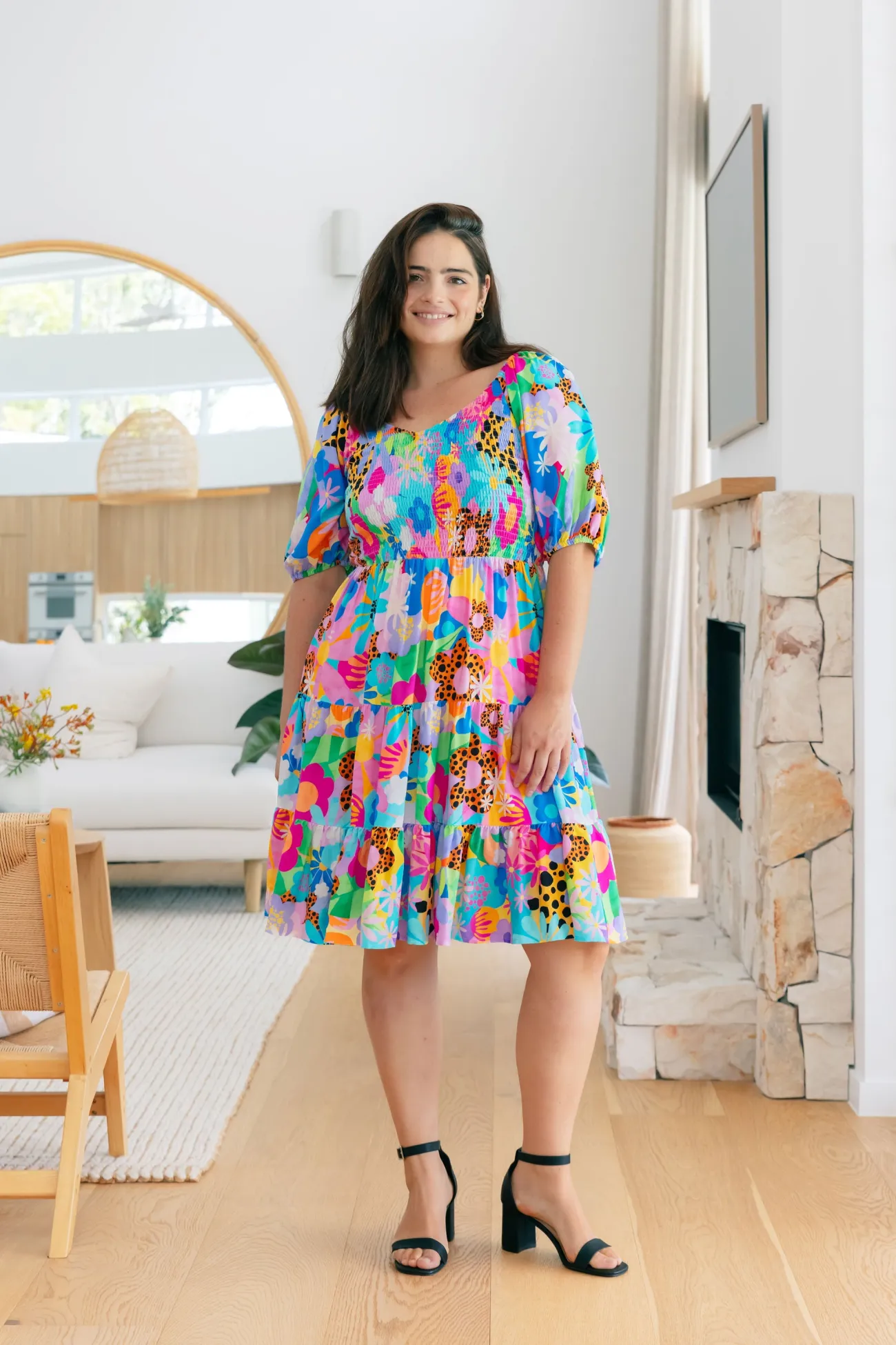 Proud Poppy Clothing Peri Party Dress in Floral Fancy by Kasey Rainbow Outlet
