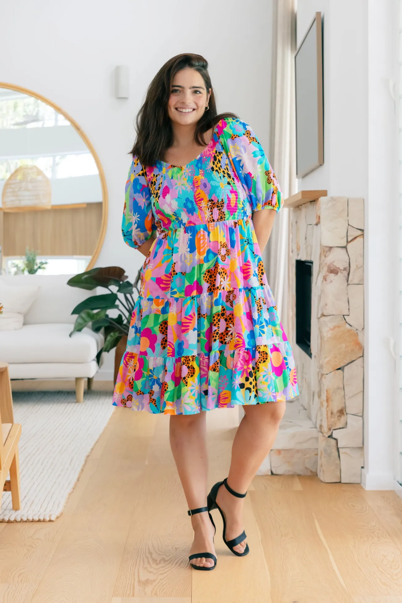 Proud Poppy Clothing Peri Party Dress in Floral Fancy by Kasey Rainbow Outlet