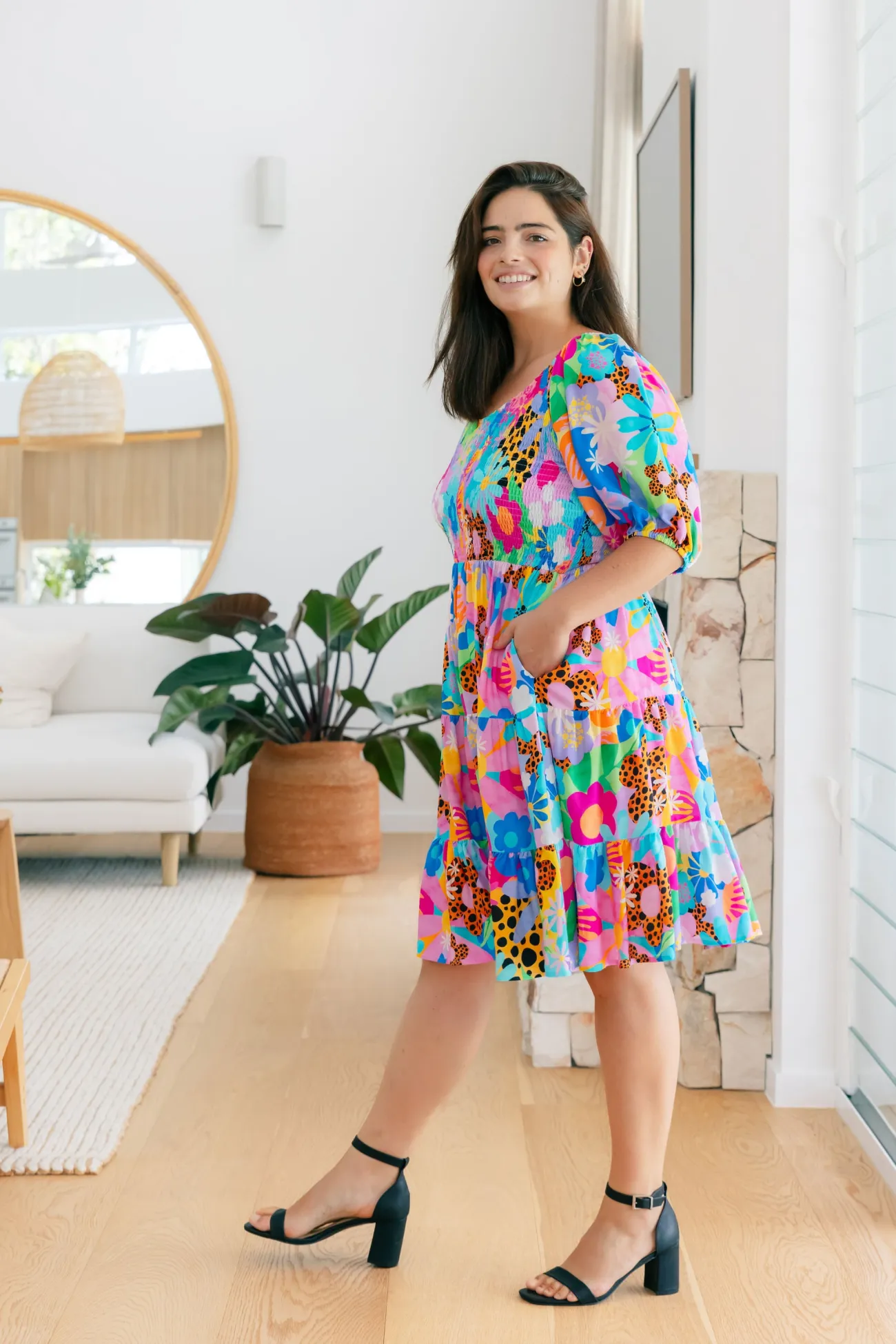 Proud Poppy Clothing Peri Party Dress in Floral Fancy by Kasey Rainbow Outlet